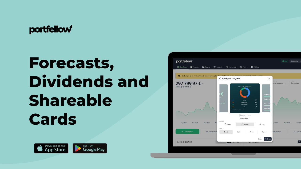 Forecasts, Dividends and Shareable Cards